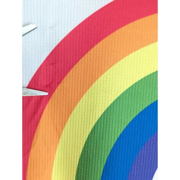 Pride Women's Bicycle Jersey Sz L Mesh White Rainbow Full Zip Moisture Wicking - Picture 9 of 9